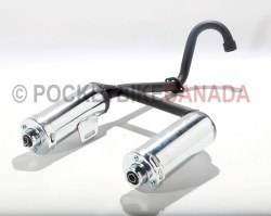 Dual Exhaust for 50cc/70cc/90cc/110cc 4-Stroke Mini ATV Quad - G1010060