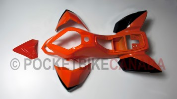 Orange/Black Plastic Fender Body Kit for 110cc, 707/Mini Beast, ATV Quad 4 Stroke - G1160020