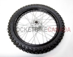 70/100-17 ST Tire & Black Wheel with Chrome Spokes for DirtBike - G2070010